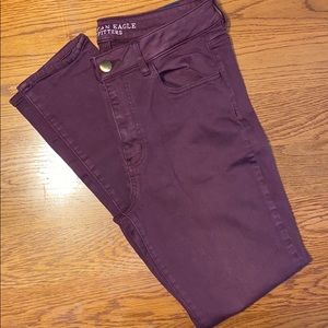 Burgundy AE jeans